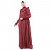 Summer full sleeves printed maxi dress- Maroon